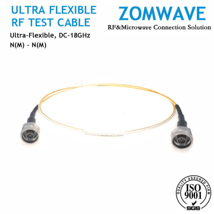 N Male to N Male Ultra Flexible RF Test Cable(Clear FEP Jacket),Phase-Stable,18G