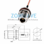 N Type Female Bulkhead Waterproof to MMCX Female Right Angle, RG316 Cable, 6GHZ