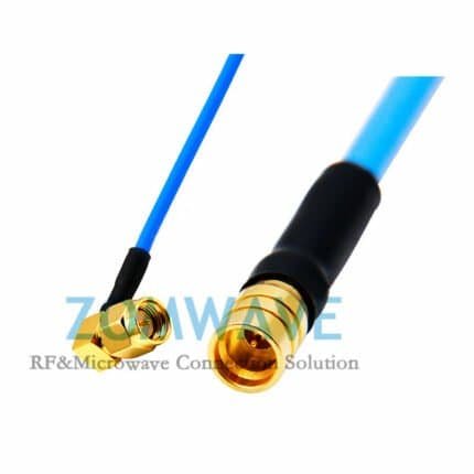 SMP(GPO) Male to SMA Male Right Angle, Formable .086''/RG405 Cable, 9GHz