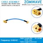 SMP(GPO) Male Right Angle to SMA Male Right Angle, Formable .086''/RG405, 9GHZ