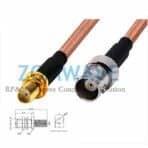 SMA Female Bulkhead to BNC Female, RG142 Cable, 4GHz