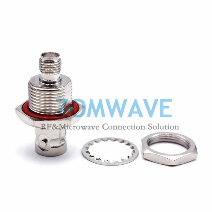 SMA Female to BNC Female RearMount Waterproof Adapter, 4GHz