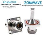SMA Female to N Type Female Adapter, 4 Hole Flange, Extended Version Connecto