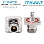 SMA Female to N Type Female Waterproof Adapter, 4 Hole Flange, 11GHz