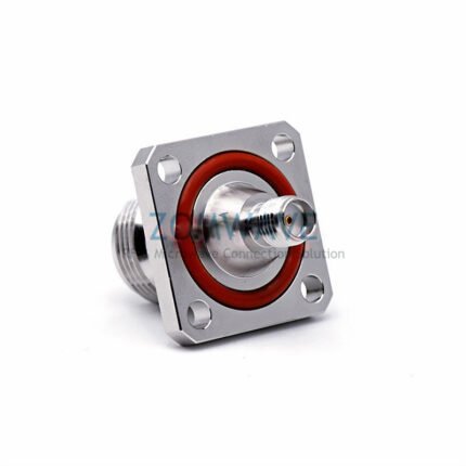 SMA Female to N Type Female Waterproof Adapter, 4 Hole Flange 11GHZ