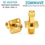 SMA Female to SMA Female Adapter,4-hole Flange,18GHz