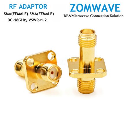 SMA Female to SMA Female Adapter,4-hole Flange,18GHz
