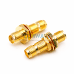 SMA Female to SMA Female Bulkhead Waterproof Adapter, 24mm Length,6GHZ