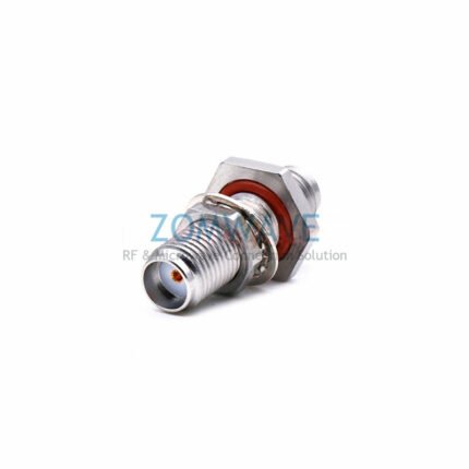SMA Female to SMA Female Bulkhead Waterproof Adapter, Stainless Steel,18GHZ