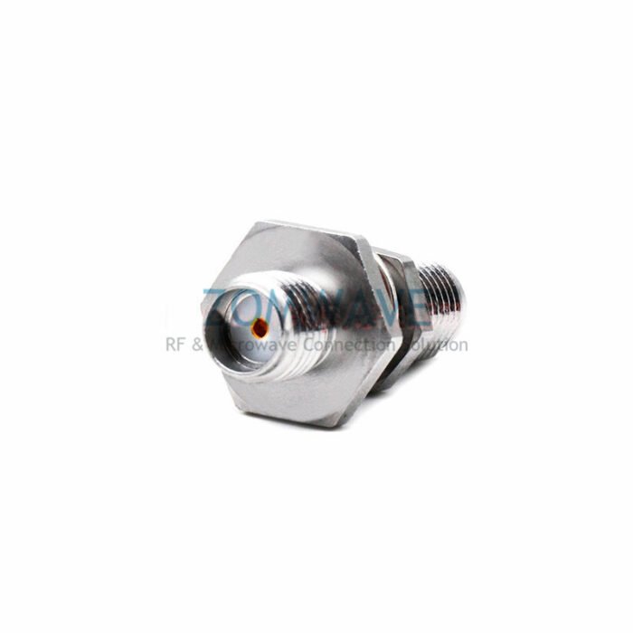 SMA Female to SMA Female Bulkhead Waterproof Adapter, Stainless Steel,18GHZ