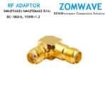 SMA Female to SMA Female Right Angle Adapter, 18GHz