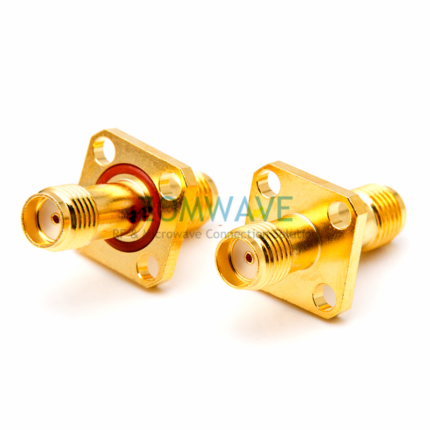 SMA Female to SMA Female Waterproof Adapter, 4-hole Flange 6GHZ