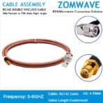 SMA Female to TNC Male Right Angle, RG142 Cable, 6GHz