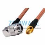 SMA Female to TNC Male Right Angle, RG142 Cable, 6GHz