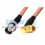 SMA Male Right Angle to BNC Female,RG142 Cable, 4GHz