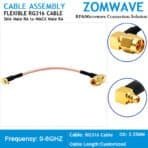 SMA Male Right Angle to MMCX Male Right Angle, RG316 Cable, 6GHz