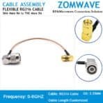 SMA Male to TNC Female 4 hole Flange, RG316 Cable, 6GHz