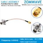 SMA Male to TNC Female 4 hole Flange, RG316 Cable, 6GHz