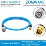 SMA Male to TNC Male, RG142 Ultra Flexible PUR Cable, 6GHz