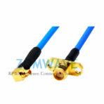 SMA Female 2 hole Flange to MMCX Male Right Angle,Flexible .086''_SS405 Cable,6G