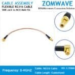 SMB Jack to MCX Male Right Angle, RG316 Cable, 4GHz