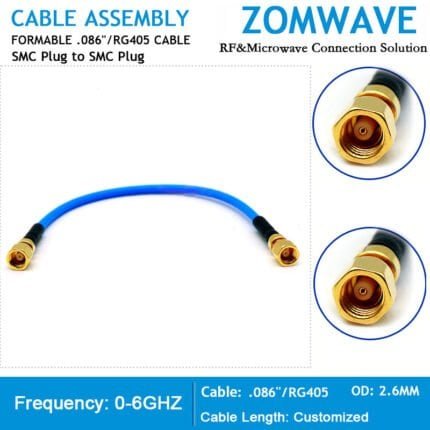 SMC Plug to SMC Plug, Formable .086''_RG405 Cable, 6GHz