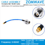 SMP(GPO) Female to TNC Female Bulkhead Waterproof,Formable .086''_RG405,6GHZ