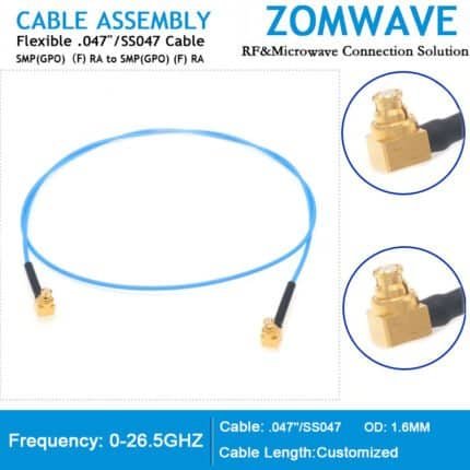 SMP(GPO) Female RA to SMP(GPO) Female RA, Flexible .047''_SS047 Cable, 26.5Ghz