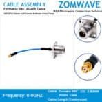 SMP(GPO) Female to N Female Bulkhead 4-hole Flange, Formable .086''_RG405, 6GHZ