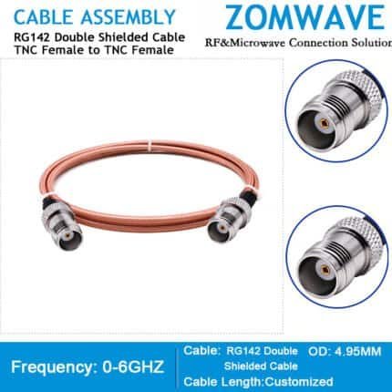 TNC Female to TNC Female, RG142 Double Shielded Cable, 6GHz