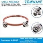 TNC Male to TNC Female 4-hole Flange, RG142 Double Shielded Cable, 6GHz