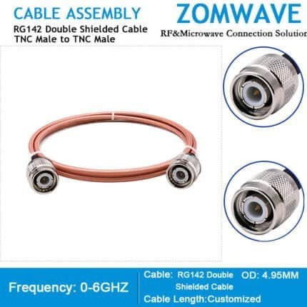TNC Male to TNC Male, RG142 Double Shielded Cable, 6GHz