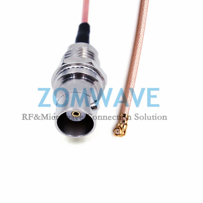 U.FL Plug Right Angle to BNC Female Rear Mount, RG178 Cable, 4GHz(1)