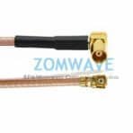 U.FL Plug Right Angle to MCX Female Right Angle, RG178 Cable, 6GHz