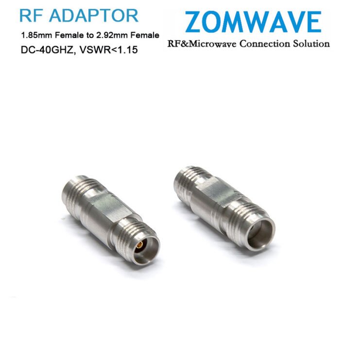 1.85mm Female to 2.92mm Female Stainless Steel Adapter, 40GHz