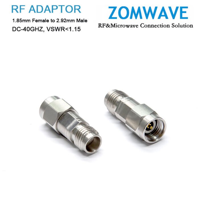 1.85mm Female to 2.92mm Male Stainless Steel Adapter, 40GHz