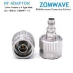 2.4mm Female to N Type Male Stainless Steel Adapter, 18GHz