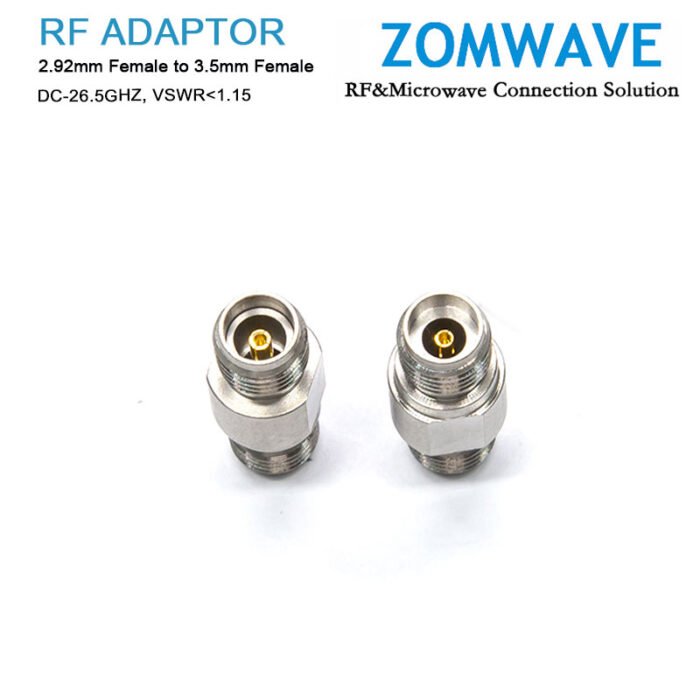 2.92mm Female to 3.5mm Female Stainless Steel Adapter, 26.5GHz