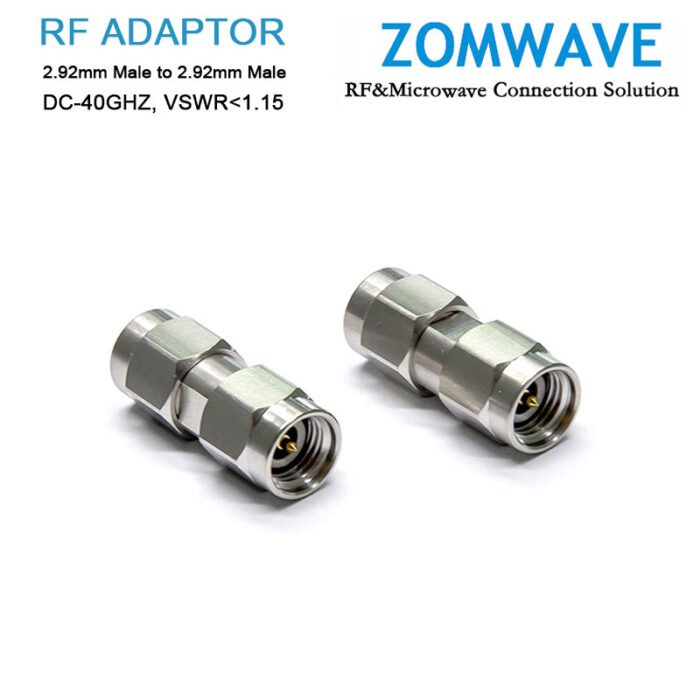 2.92mm Male to 2.92mm Male Stainless Steel Adapter, 40GHz