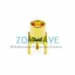 MCX Female Straight Thru Hole PCB Connector, .200 inch x .051 inch Hole, 6GHz