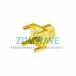 MCX Female Straight Thru Hole PCB Connector, .200 inch x .051 inch Hole, 6GHz