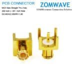 MCX Male Straight Thru Hole PCB Connector, .200 inch x .051 inch Hole, 6GHz