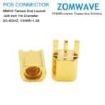 MMCX Female End Launch PCB Connector, .028 inch Pin Diameter, 6G
