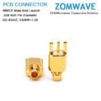 MMCX Male End Launch PCB Connector, .028 inch Pin Diameter, 6G