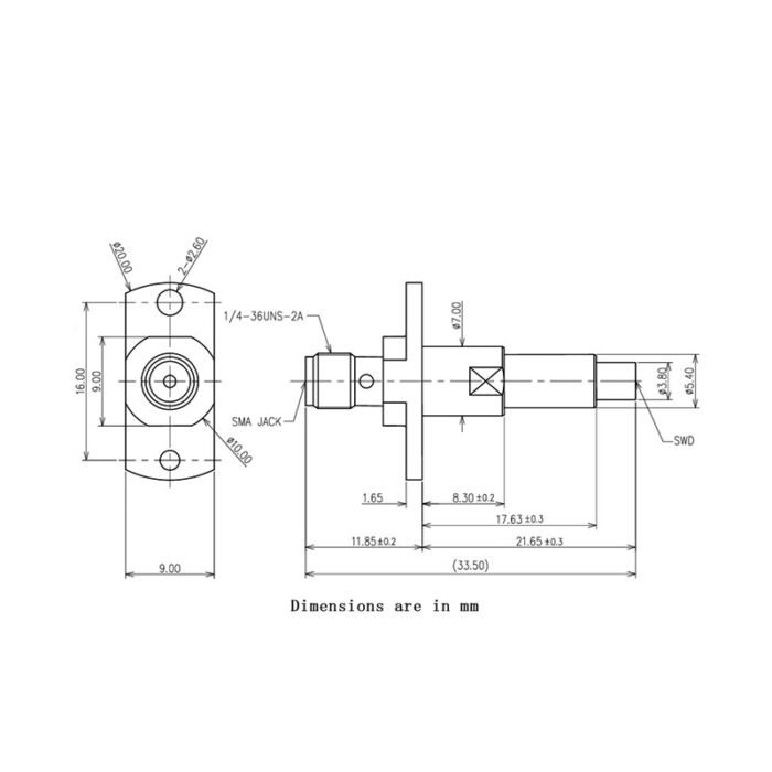 MM126036, SMA Female toSWD SWF RF Test Probe, 6GHz