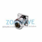 N Female Waterproof Terminal,4 hole Flange, 9mm Insulator and 2mm Pin, 11Ghz