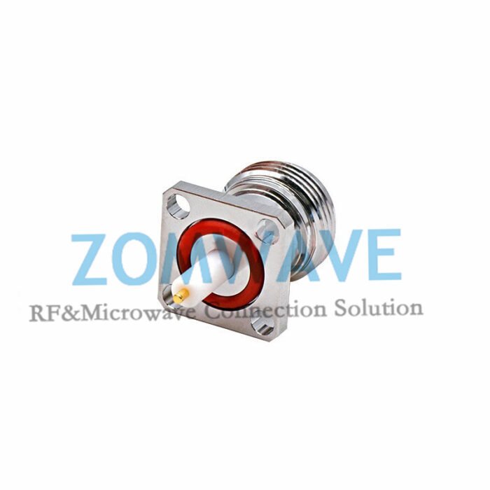 N Female Waterproof Terminal,4 hole Flange, 9mm Insulator and 2mm Pin, 11Ghz