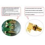 SMA Female Bulkhead RA Thru Hole PCB Connector, .201 inch x .051 inch Hole, 12GH