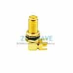 SMA Female Bulkhead RA Thru Hole PCB Connector, .201 inch x .051 inch Hole,3GHZ