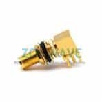 SMA Female Bulkhead RA Thru Hole PCB Connector,Long Thread, .201X .051 inch, 12G